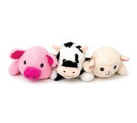 Bow Wow Dog Toy 3-Pack - Plush Dog Toys with Giant Tube Squeakers & Extra Fabric Layer for Added Strength, Interactive Toys for Toss, Tug & Play, Barnyard Buds Plush Dog Toy