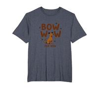 Bow Wow for Now: Adorable Dog Lover Paw T-Shirt, Men's Big and Tall, Heather Blue, 4X Tall