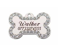 Bow Wow Meow has been supplying engraved ID tags for nearly 20 years. We engrave using the latest in laser technology and promise to replace your tag if it fades for any reason. All tags come with a strong split ring. Use our eZeClip to make attaching and removing easier. Our Bling tag range features round, heart and bone shaped tags with either a gold or silver finish and genuine Swarovski Crystals in clear, pink, blue and red. Check individual tags for front and back engraving options. For our Bling tags we use a cursive font and recommend Title Caps rather than all capital letters for better legibility. Once we receive your order, your tag will be engraved and dispatched by first class post within 24 hours. To submit engraving instructions, click on the Customise Now button on the right of the listing. The customisation preview may not show the engraving exactly as it will look. All engraved text will be centred vertically and horizontally on the tag. We may change the layout of the engraving if we feel we can improve the legibility of the text. The Control of Dogs Order (1992) mandates that dogs' ID tags should include the owner's surname and address (house name or number and postcode will suffice). Bling tags should be kept for special occasions and not worn while swimming or during vigorous activity. We recommend Stainless Steel tags for dogs who swim. Check individual product details for dimensions. If we have any queries about your order we will message you. Please make sure your Amazon account includes your correct email address. Price includes full engraving and postage. Be careful not to attach the lead to the split ring by mistake as this may cause the tag to be released and lost.