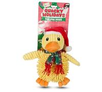 Bow-Wow Pet Duck with Santa Hat Plush Dog Toy