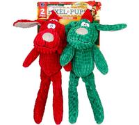 Bow Wow Pet Pixel Monkey with Santa Hat Plush Squeaky Dog Toy