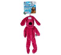 Bow Wow Stuffing-Free Pixel Pup Dog Toy - Crinkle & Squeaker Plush Chew Toy - Colors May Vary (Blue, Green, Red)