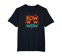 Bow Wow Wow Playful Dog Lover Design with Paw T-Shirt, Men's Big and Tall, Black, 4X Tall