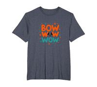 Bow Wow Wow Playful Dog Lover Design with Paw T-Shirt, Men's Big and Tall, Heather Blue, 3X Tall