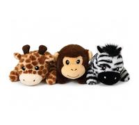 Bow WowDog Toy 3-Pack - Plush Dog Toys with Giant Tube Squeakers & Extra Fabric Layer for Added Strength, Interactive Toys for Toss, Tug & Play, Safari Squad Plush Dog Toy