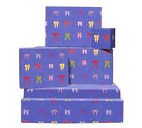 Bow Wrapping Paper - 6 Sheets Of Gift Wrap - Pretty Bows - Girls Wrapping Paper For Birthday Hen Do Anniversary - Comes With Stickers - Recyclable - By Central 23