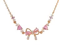 Bow Zircon Bracelet - Friendship is Like a Bow, Adjustable Ribbon Beaded Chain Bow Bracelet with White Pink Zircon for Girls Women, Elegant Friendship Bracelets for Birthday Christmas Party (C)