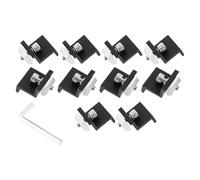 Bowarepro 10Pcs Solar Panel End Clamps 30mm, Heavy Duty Aluminum Z Brackets for PV Mounting, with Stainless Steel Nuts & Bolts, Universal Solar Mount Kit (Black)