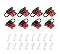 Bowarepro 12-36V 50A Red Battery Battery Quick Connect Disconnect Connectors Plug, Battery Terminal Connector with Dust Cover Fits 6-10 AWG Wire for Car Trailer Winch Lifts Motor (8 Set)