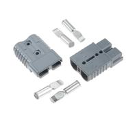 Bowarepro 175Amp 600V Anderson Connectors, Battery Quick Connect Disconnect Connector Plug, Cable Terminal Battery Power Connectors (Grey/2 PCS)