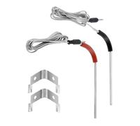 Bowarepro 2 Pack Meat Probe Replacement Compatible with Weber Igrill 2 Igrill Mini Igrill 3, Thermometer Probes Accessories Set with 2 Clip Holders Grill Sensor Temperature Range -50 °C (Red/Black)
