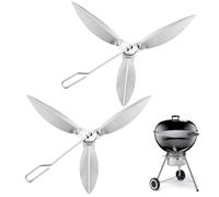 BOWAREPRO Set of 2 One-Touch Cleaning Systems 18-1/2" - 47 cm - Compatible with Weber 90992 3618 7443 307443 307408 90719 - For charcoal grill/spherical barbecue 7444 - Parts of