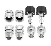 Bowarepro Ultimate Pressure Washer Adapter Set: 8Pcs Stainless Steel Quick Connect/Release Kit for M22 Swivel to 3/8" & 3/4" Hose Fittings (High-Pressure Garden Hose Converter)