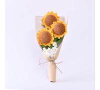 BowBabe Crochet Flowers Bouque,Handmade Knitted Flower Bouquet For Home Decoration,Graduation Flowers Bouquet Gifts for Mom Women and Teachers (Sunflower Haven)