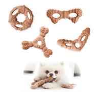 BowBabe Tough Dog Chew Toy(4-Pack),100% Natural Wood Powder construction,Safe Long Lasting Boredom Breaker for Dogs,Puppy Teething Toys, For Small And Medium Dogs (10lb - 88lb)