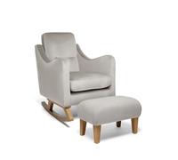 Bowdon Nursing Chair & Footstool Set - Silver Woven Oak/Silver