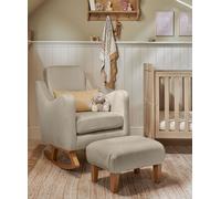Bowdon Nursing Chair & Footstool Set - Stone Velvet Stone