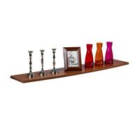 URBNLIVING Large Wooden Floating Shelves, Mahogany Design Look Display Racks for Home Decor | 118 x 23.5cm | Requires 3 Metal Brackets - Not Included (Bowed)