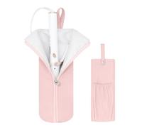Boweike Hair Tools Travel Bag for T3 SinglePass Curl X, Heat Resistant Curling Iron Case for Bio Ionic, Hair Tool Organizer for Home and Travel (Pink)
