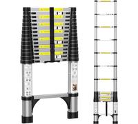 BOWEITI 15.5FT Telescoping Ladder, Aluminum Collapsible Ladder w/Non-Slip Feet, Lightweight RV Compact Ladder, Telescopic Ladder for RV, Household, Outdoor, 330lbs Capacity Extension Ladder (4.7m)