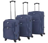 BOWEKAM Home & Garden-3 Piece Soft Case Trolley Set Navy Blue-Furniture Choice