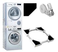 BOWEN EZ Stacking Kit for Washer and Dryer, Universal Washing Machine Stacking Frame Kit, Suitable for Washer with Width 46-66 cm, Adjustable Stacking Kit with Ratchet Rope