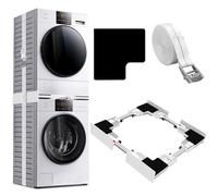BOWEN EZ Washer Dryer Stacking Kit: Universal Stacking Frame for 46-66cm Washing Machine and Dryers - Adjustable Connecting Kit with Ratchet Ropes and Anti Vibration Feet - Ideal for Housewives