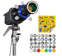 Bowens Mount Optical Snoot Kit for Aputure Amaran 100X/D, 200X/D, 150C, 300C, 600X Pro Ray 660C, Godox SL60 - Spotlight Projection with 5 Color Filters, 30 Gobos & 5 Special Color Gobos.