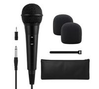 Bowens Wired Dynamic Microphone - Vocal Mic with 15ft Cable and 1/4-Inch to 3.5mm Adapter, Cardioid Karaoke Microphone for Singing, DJ, PA System, Podcasting, Public Speaking Microfono
