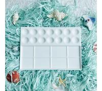 Bower Bird 14Well Ceramic Paint Palette,Porcelain Watercolor Palette,Rectangle Artist Professional Porcelain Palettes for Painting,for Acrylic,Gouache,Watercolor,Painting,Ceramic Mixing Tray