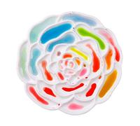 Bower Bird 8.2" Rose Imitation Porcelain Watercolor Palette ，Artist Professional Palette (Ceramic Like, Break Resistant Dishwasher Safe Melamine Plastic)