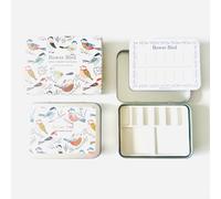 Bower Bird Travel Ceramic Watercolor Palette with 12-Well Porcelain Mixing Tray & Metal Tin Box - Portable Art Kit for Gouache, Studio & Outdoor Painting (8Well)