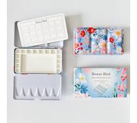 Bower Bird Travel Watercolor Palette, Portable Ceramic Palette with 16 Wells