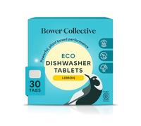 Bower Collective Eco Dishwasher Tablets 30 Pack, Plastic Free Natural Dishwasher Pods, Plant Based with Citrus Essential Oils, Biodegradable Water Soluble Wrapper