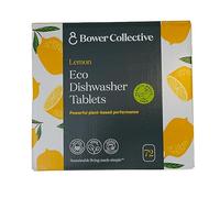 Bower Collective Eco Dishwasher Tablets 72 Pack, Plastic Free Natural Dishwasher Pods, Plant Based, 87% Naturally Derived, Biodegradable Water Soluble Wrapper