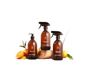 Bower Collective Natural Cleaning Starter Kit, 3 Products with Glass Dispensers | Multi Purpose Cleaner, Limescale Remover & Hand Soap Refills | Eco Friendly Cleaning Products Bundle | Home Essentials