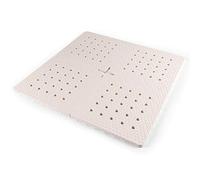 BOWERBIRD Original Anti-Fatigue Shower Stall Mat - Extra Thick and Soft Foam Material Comfortably Cushions Your Feet - Square - 4 Interlocking Tiles, Cream