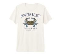 Bowers Beach Delaware Crab Town Since 1879 Navy Blue Letters Premium T-Shirt