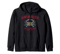 Bowers Beach Delaware Crab Town Since 1879 Red Letters Zip Hoodie