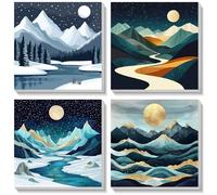 Bowetile 4 Pack Flowers Framed Paint by Numbers for Adults Children, Painting by Numbers Kit for Adults, Beginners Canvas Kits, DIY Acrylic Pigment Drawing Paintwork for Home Decor, 20x20 cm