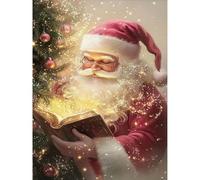 Bowetile Christmas Santa Diamond Painting Art Kits for Adults, 5D Diamond Painting, Full Drill Painting Rhinestone Embroidery Pictures for Beginners, Gem Arts Crafts for Home Wall Decor30x40cm