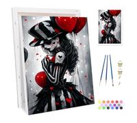 Bowetile Framed Witch Paint by Numbers for Adults Canvas, Magician Painting by Numbers Kit for Beginners Canvas, DIY Color Oil Painting Acrylic Paints for Home Wall Decor20x30cm
