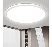 Bowfar LED Ceiling Light, 24W Round Ceiling Lamp with Remote Control Dimmable 3000K-6500K, Modern Bathroom Light Ultra Thin 2.1CM for Living Room Children's Room Kitchen Bedroom Ø29cm