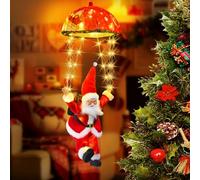 Bowfar Santa Claus Parachute Fairy Lights, 8 Modes, 70 LEDs, Outdoor Christmas Lights with Santa, Timer, Remote Control, Warm White Fairy Lights, Outdoor Power for Christmas Tree Window, Christmas