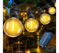 Bowfar Solar Fairy Lights Outdoor, 6M 10+1 G40 Bulbs Solar Lights Outdoor Garden, IP68 Weatherproof String Lights 8 Modes Garden Lighting for Balcony Patio Party Decoration