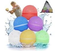 Bowfar Water Bombs Reusable 6 Pieces Reusable Water Balloon Self Closing Water Bombs Summer Outdoor Magnetic Water Toy for Kids and Adults