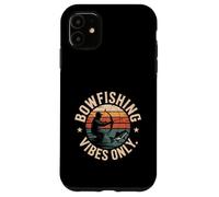 Bowfishing Vibes Only Retro Sunset Angler Scene Case for iPhone 11