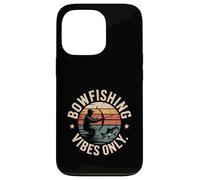 Bowfishing Vibes Only Retro Sunset Angler Scene Case for iPhone 13 Pro