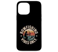 Bowfishing Vibes Only Retro Sunset Angler Scene Case for iPhone 13 Pro Max