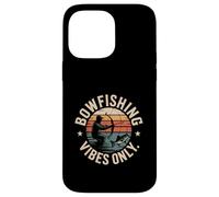 Bowfishing Vibes Only Retro Sunset Angler Scene Case for iPhone 14 Pro Max
